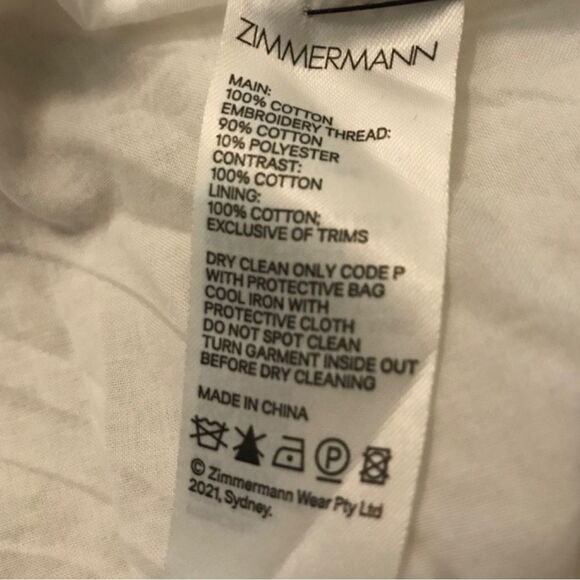 NWOT zimmermann cotton cut out dress - Picture 9 of 10